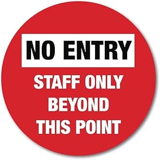 No Entry Staff Only Social Distancing Sticker for Floor Marking Safety Signs Vinyl Stickers Office Hospital Restaurant Bank L X H 12 X 12 Inch (Multicolored) Pack of 2