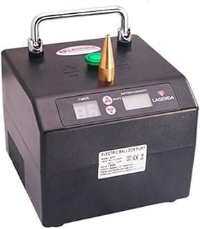 Lagenda Portable Electric Balloon Pump Professional Automatic Modeling Balloon Inflator Electric Balloon Blower Pump with Timer Battery for Party Events Decoration