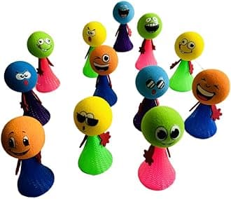 Birthday Boutique | 15pcs Smiley Emoji Jumping Elf Toys | For Boys & Girls | Age 3-12 | Multicolor (Pack of 15)