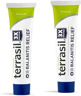 terrasil Balanitis Relief â Balanitis Treatment for Men, Natural Soothing Foreskin Ointment for Relief from Balanitis Symptoms: Irritation, Itch, and Inflammation, Dermatologist Tested (14g Two Pack)