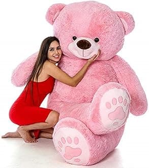 Soft Toys Teddy Bear Soft Lovable Stuffed Plush Toy for Special Occasion Birthday Anniversery Valentine's Day 6 feet Teddy Pink