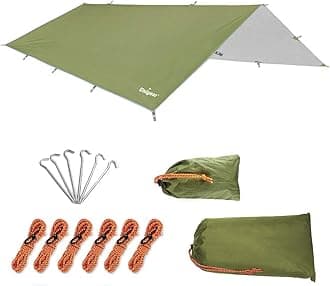 Hammock Rain Fly Waterproof Tent Tarp, 16.5x9.8ft, UV Protection and PU 3000mm Waterproof, Lightweight for Camping, Backpacking and Outdoor Adventure