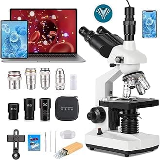 Research grade triocular compound laboratory microscope