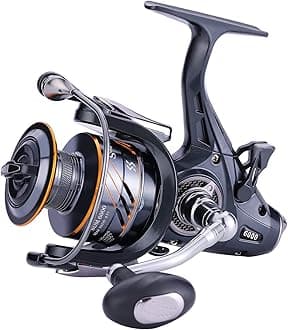 Sougayilang Carp Fishing Reel5+1 Shielded Stainless Steel BB-Carbon Fiber Drag Carp Reels, for Saltwater or Freshwater Spinning Reels, Fishing Reels