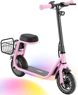 Hiboy Q2 Lite Electric Scooter with Seat for Kids Ages 4â10, LED Lights, UL Certified, 9.3 MPH, 100W Motor, Easy Control