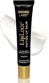 LipLixir Non Toxic Peptide Lip Balm â EWGÂŽ VERIFIED, All-Natural, Ultra-Clean, Hydrating, Doctor Approved Lip Gloss â Fragrance-Free with Shea, Cocoa & Coconut Oil, (Reformulated Thicker Formula)