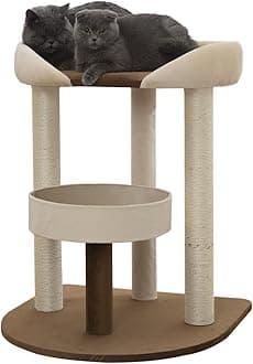 SHENGOCASE Modern Cat Tree Tower with Extra Large Platform Perch Bed for Maine Coon and Big Couch Sofa for Multiple Cats