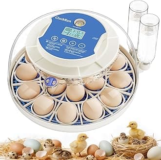 - 18 Egg Incubators for Hatching Eggs, Incubation Day Display, 2 Egg Trays, Automatic Egg Turning, Built-in Egg Candler, Auto Refill, Adjustable Air Vent, for Chicken, Quail, Duck, Turkey & Goose Eggs
