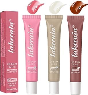 3 Color Glossy Lip Balm Butter Lip GlossďźMoisturizing Non Sticky High Shiny Finish Lip Glow Oil, Natural Plumping Lip Tint Lip Care & Repair Lip Mask for Soft & Smooth & Protect Dry Lip