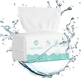 Tahoe Trails Disposable Face Towel, Soft Dry Wipe, Lint Free, Dry Wet Use for Sensitive Skin, 80Count Cotton Facial Tissue, Makeup Removing, Surface Cleaning 5.91 * 7.87inch, 80
